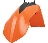 POLISPORT 8571500001 - Garde-boue avant réplique OEM en plastique brillant durable et résistant compatible avec les motos KTM en couleur orange