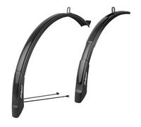 GARDE BOUE CITY-VTC TRINGLES 26-28'' POLISPORT EXPANDER NOIR LARGEUR 46mm (PAIRE) REGLABLE EN LONGUEUR COMPATIBLE V-BRAKE ET DISC