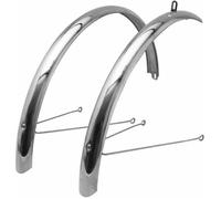 Garde boue city-vtc tringles 28"" p2r inox argent 50mm (paire) livre avec jeu de tringles