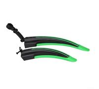 Garde-boue de vélo de route étendu pour roues 700C - 54 cm arrière et 28 cm avant, résistant à la déformation et réglable en continu (vert)