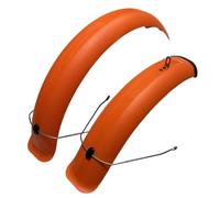 Garde Boue pour vélo Jeu de Garde-Boue de vélo 20x4.0 inch Larges Garde-Boue Avant arrière VTT Tout-Terrain Gros Pneu Ailes de vélo Couverture complète vélo Plastique (Color : A Pair Orange)