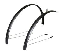 Garde boue vtc 28'' strong r'light alu a tringles 55mm noir mat (pr)