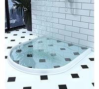 Garde Contre Les éclaboussures D’Eau De Douche Auto-adhésive, Grand 3 4 Pouces Blanc Barrière De Douche Bouchon D’Eau pour Garder L’Eau dans La, H 7CM/2.7IN 2.4M/8FT/96IN