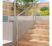 Garde-corps 100cm - En inox 304-1 main courante et 3 traverses - Intérieur & extérieur - Kit complet - Résistance forte à la corrosion et à la rouille