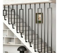 Garde-corps antidérapants modernes, main courante en forme de L du sol au plafond, piquet d'escalier robuste en fer forgé pour duplex grenier, paravent de séparation de pièce(B,145cm)