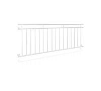 ECD Germany Garde-corps Balcon Français - 225 x 90 cm - Blanc - en Acier Inoxydable - avec 16 Barres Transversales - Appui Rambarde Balustrade Grille de Sécurité Balcon - Mate et Rugueuse