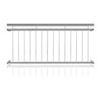 Garde-corps de balcon - AUFUN - Modèle en acier inoxydable - 184 x 90 cm - 7 bâtons de remplissage - Extérieur