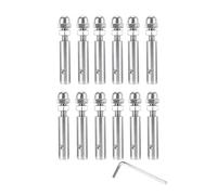 Garde-corps de câble, goujon fileté 3mm, raccord d'extrémité Tension, Terminal d'ancrage à bascule for métallique 1/8 pouces, crochet poteau d'escalier en bois(12PCS)