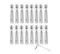 Garde-corps de câble, goujon fileté 3mm, raccord d'extrémité Tension, Terminal d'ancrage à bascule for métallique 1/8 pouces, crochet poteau d'escalier en bois(16PCS)