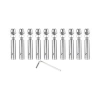 Garde-corps de câble, goujon fileté 3mm, raccord d'extrémité Tension, Terminal d'ancrage à bascule for métallique 1/8 pouces, crochet poteau d'escalier en bois(10PCS)