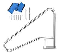 Garde-corps de piscine 54x36 garde-corps de piscine 304 en acier inoxydable 250LBS capacité de charge mains courantes de piscine argent antirouille main courante humanisée avec couverture AG