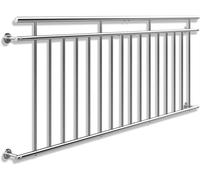 GARDE-CORPS DE PORTE FENETRE 225x90CM BALUSTRADE MAIN COURANTE RAMBARDE ACIER...