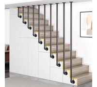 Garde-corps de sécurité à montage latéral avec support antidérapant pour escaliers industriels en métal robuste pour la maison et le bureau