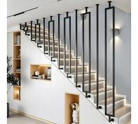 Garde-corps de sécurité à montage latéral en fer à balustre d'escalier à cadre carré colonnes de séparation de support pour sous-sol de couloir loft mains courantes en forme de L(B,105cm)