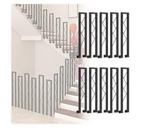 Garde-corps décoratif en forme de U 70-105 cm en fer forgé pour appartements, villas, greniers - Parfait pour la sécurité des escaliers des personnes âgées Finition noire