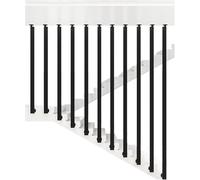 Garde-corps d'escalier d'intérieur en fer forgé robuste pour marches, design démontable pour villa duplex, garde-corps en métal noir pour porche et terrasse, 100 cm