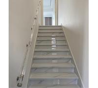 Garde-corps d'escalier en acrylique transparent de 2,4 m pour marches d'intérieur/extérieur avec supports muraux argentés et solution de sécurité élégante