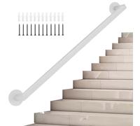 Garde-corps d'escalier en fer forgé antidérapant blanc de 420 cm pour intérieur/extérieur, longueur réglable de 1 à 3 m et protection d'escalier élégante.