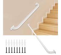 Garde-corps d'escalier en fer forgé blanc avec supports muraux - Intérieur et extérieur il pour la maison, les couloirs, les salles de bains et les escaliers (taille : 350)