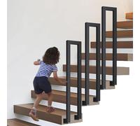 Garde-corps d'escalier en forme de U en métal avec montage latéral, barrière de sécurité antidérapante pour escaliers intérieurs, poteaux de soutien pour couloirs de grenier, maisons et hôtels