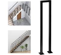 Garde-corps d'escalier en forme de U - Kit complet, garde-corps carré en fer forgé noir mat, supports de rampe d'escalier pour loft intérieur, extérieur, porc, 75 cm