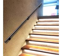 Garde-corps d'escalier en métal antidérapant pour intérieur et extérieur, barre de support murale avec kit d'installation (270 cm) pour une sécurité d'escalier fiable