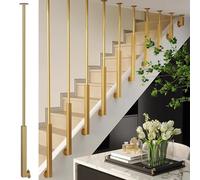 Garde-corps d'escalier en métal doré en forme de L, barre d'appui antidérapante du sol au plafond, balustrade intérieure pour lofts et villas, 110 cm
