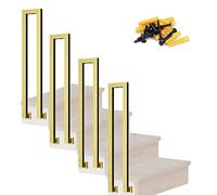Garde-corps d'escalier moderne doré, main courante pour marches intérieures et extérieures, main courante de porche avant pour marches latérales, kit de balustrade en fer forgé pour couloir de villa (