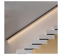 Garde-corps d'escalier mural en aluminium avec éclairage LED - Poignée de préhension intérieure - 1,5 m - Noir pour plus de sécurité et de style