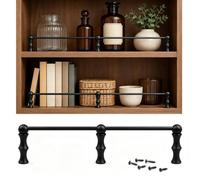 Garde-Corps D'étagère Aluminium, Kit Garde Anti-Basculement Avec Poteaux | Pour Meuble, Cuisine, Bar Et Armoire, Entryways Closet Bookshelf Edge(25cm)
