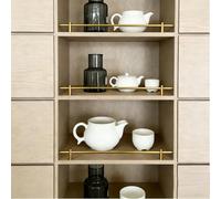 Garde-corps D'étagère De Vitrine, Décoratif Avant D'armoires En Laiton Pour Éviter Les Chutes, Ensemble Clôture Rail Vente Au Détail Commerciale Bricolage(Gold 15 pcs,36"/91cm)