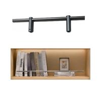 Garde-corps d'étagère en aluminium antirouille Barrière de sécurité pour bibliothèque, cuisine et dressing Empêche les objets de tomber Installation facile Sur mesure(Grey,85cm)