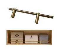 Garde-corps d'étagère en aluminium antirouille Barrière de sécurité pour bibliothèque, cuisine et dressing Empêche les objets de tomber Installation facile Sur mesure(Gold,90cm)