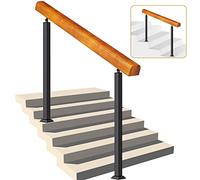 Garde-corps d'extérieur en bois massif 5 étapes pour escalier en béton ou en bois Hauteur 85 cm Taille 60 cm et solution de sécurité élégante