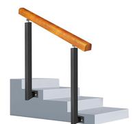 Garde-corps d'extérieur réglable en fer forgé pour escaliers à 2 ou 3 marches avec supports d'angle de 0,9 m de hauteur pour marches en béton, soutien transitoire sûr