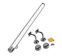 Garde-corps d'intérieur antidérapant transparent - Garde-corps réglable en acrylique de 0,9 m à 6,1 m pour la maison, la maternelle, le loft - Kit Clete avec matériel argenté