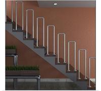 Garde-corps en fer argenté en forme de U pour escaliers extérieurs et intérieurs 85 cm x 20 cm et solution de sécurité élégante