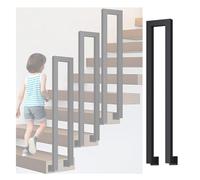 Garde-corps en fer en forme de U pour escaliers - Balustres d'escalier d'intérieur pour salon de thé, hôtel, porche, loft - Noir élégant (45 x 35 cm)