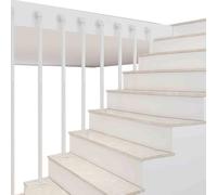 Garde-corps en fer forgé pour balustrades de 30 cm à 160 cm en forme de L pour escalier intérieur/extérieur, balustrade de tuyau d'eau blanche, 1 pièce