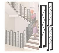 Garde-corps en forme de U pour escalier 70-105 cm en fonte décorative pour intérieur idéal pour appartements et villas seniorfriendly finition noire