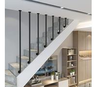 Garde-corps en L pour escaliers industriels galvanisés antidérapants parfaits pour appartements, lofts, studios, balcons, jardins, 1 pièce