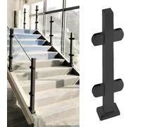 Garde-Corps en Verre pour intérieur et extérieur, avec Pince, en Acier Inoxydable Noir, hauteurs : 61 cm, 71 cm, 81 cm, 91 cm, 96 cm et 107 cm.