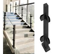 Garde-Corps en Verre pour intérieur et extérieur, avec Pince, en Acier Inoxydable Noir, hauteurs : 61 cm, 71 cm, 81 cm, 91 cm, 96 cm et 107 cm.