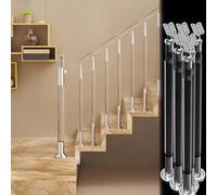 Garde Corps Escalier Balustres D'escalier en Acrylique Transparent, Poteau de Départ, Poteau de Garde-Corps D'escalier en Acier Inoxydable pour Porche/Couloir, Poteau(25 pcs)