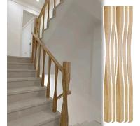Garde Corps Escalier Balustres D'escalier Torsadés en Bois de 48 mm, Poteaux de Balustrade pour Garde-Corps de Balcon/Escalier de Grenier, Colonne(Natural,16 pcs)