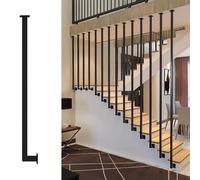garde corps escalier Balustres en fer forgé pour maisons/hôtels/centres commerciaux, tailles et styles personnalisables, poteaux d'escalier, pour escaliers droits et en pente(Style B,190cm/74.8in)