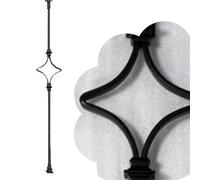 Garde Corps Escalier Colonne de Balustre D'escalier en Fer Forgé pour Éléments de Terrasse, Balustres D'escalier en Fer Forgé à Motif D'étoile Ajourée, Balanciers de Marche Robustes(12 pcs)