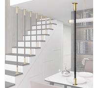 garde corps escalier Colonnes De Balustres D'escalier Rondes, Barreaux D'escalier Du Sol Au Plafond Pour Terrasse De Jardin Ou Porche, Rampe En Fer Ovale Creuse Simple(Ground Mount,H 30in(76cm))