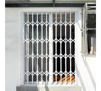 Garde Corps Fenetre Barre Sécurité Extensible Grande Porte, Blanche Personnalisable, Grilles Sécurité Fenêtres, Protection Enfants Animaux, Grille Fenêtre Verrou, Portail(W80xH150cm/32x59in)