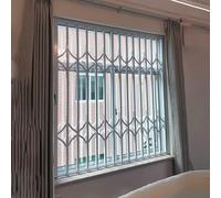 Garde Corps Fenetre Barreaux et Grilles de Sécurité pour Portes-fenêtres Coulissantes, Rail de Porte Intérieur/Extérieur/Grilles de Sécurité Fenêtres Serrure, Pliante(W100xH80cm/40x32in)